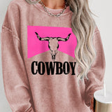 COWBOY Graphic Round Neck Sweatshirt