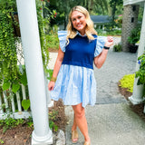 Coast Up Ahead Dress - Blue