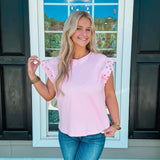 Frankie Detailed Sleeve Top - Pink