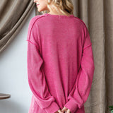 Heimish Ribbed Exposed Seam Long Sleeve T-Shirt