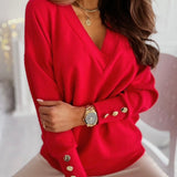 V-Neck Long Sleeve Sweatshirt