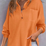 Half Button Long Sleeve Sweatshirt