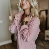 Katherine Stripe Shirt - Grenadine Red