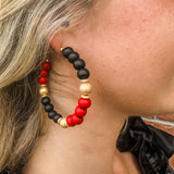 Janette Red & Black Earrings- Large