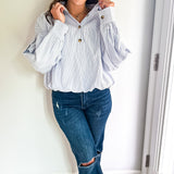 Sign Me Up Blouse - Sky Blue