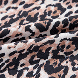 Leopard Round Neck Short Sleeve Mini Dress