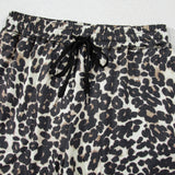 Leopard Round Neck Top and Shorts Set