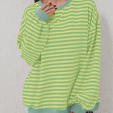 Lovelet Contrast Striped Long Sleeve Sweatshirt