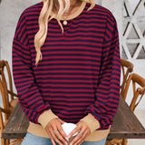 Lovelet Contrast Striped Long Sleeve Sweatshirt