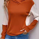 Perfee Contrast Long Sleeve Hoodie