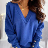 V-Neck Long Sleeve Sweatshirt