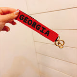 Beaded Georgia Game Day Keychain - Final Sale