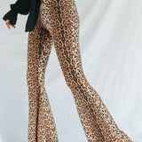 Leopard Print Flare Leg Pants