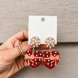 Heart Chocolate Box Earrings - Red - Final Sale