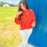 Floral Fever Top- Orange