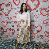 Artie Maxi Skirt- Beige Snake