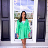 Veveret | Lucky Feels Long Sleeve Romper - Green