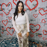 Artie Maxi Skirt- Beige Snake