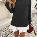 Devine Ruffle Hem Long Sleeve Mini Dress