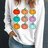 Pumpkin Graphic Long Sleeve Sweatshirt