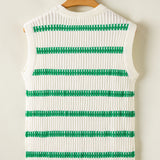 Striped Round Neck Sweater Vest