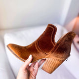 Smoke Show Bootie - Brown Velvet