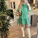 Riley Dress - Green Garden Lace