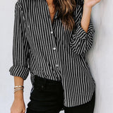 Striped Button Up Long Sleeve Shirt