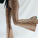 Leopard Print Flare Leg Pants