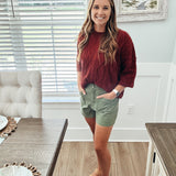 I Would If I Could Sweater - Burgundy