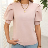 Mandy Mock Neck Puff Sleeve Sweater