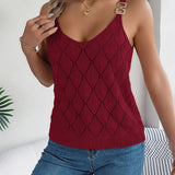 Openwork Scoop Neck Knit Vest