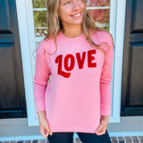 SHIRALEAH| "LOVE" Sweatshirt- Pink