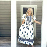 Hydrangea Heaven Midi Dress - Blue