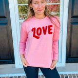 SHIRALEAH| "LOVE" Sweatshirt- Pink