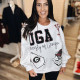 Queen Of Sparkles | UGA Big Icons Scattered All Over Sweatshirt - Final Sale