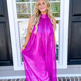 Valentina Magenta Shimmer Jumpsuit