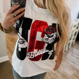 Queen Of Sparkles | UGA White Metallic Icon Tee - Final Sale