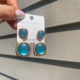 Effortless Glam Earrings- Blue