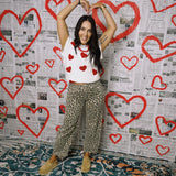 Josie Mini Hearts Sweater, White