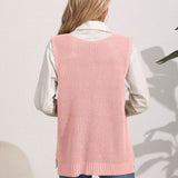 Slit V-Neck Sweater Vest