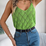 Openwork Scoop Neck Knit Vest