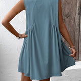 Ivy Lane Ruched V-Neck Sleeveless Mini Dress