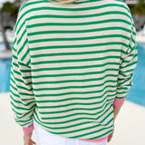 Striped Lucky Clover Long Sleeve Sweatshirt