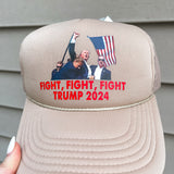 Trump Fight Trucker Hat- Tan