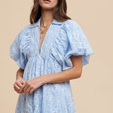 Annie Wear Floral Smock Detail Puff Sleeve Dress