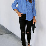 Striped Button Up Long Sleeve Shirt