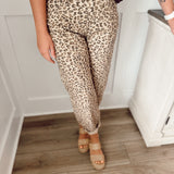 Stella Mae High Rise Barrel Jean - Leopard