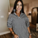 Adrienne | Charlotte Dress - Blk Seer Gingham
