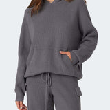 Long Sleeve Hooded Top and Pants Sweater Set